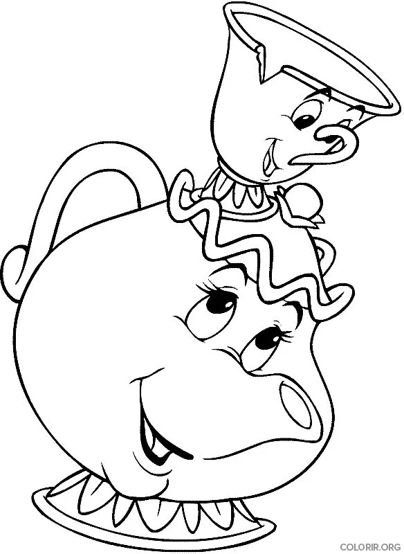 Madame Samovar e Zip para colorir