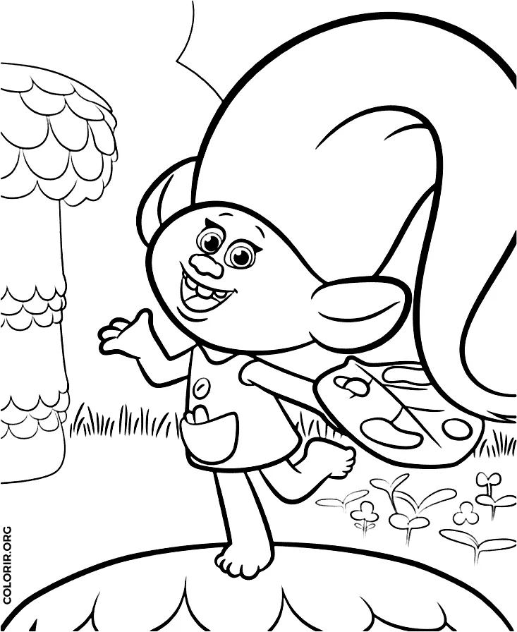 Mandy Glitterstof de Trolls para colorir