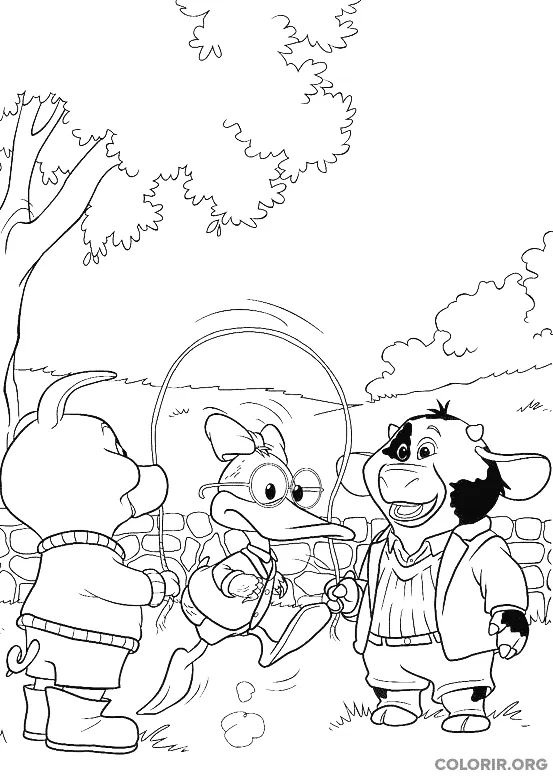 Piggley Dannan e Fernandes pulando Corda