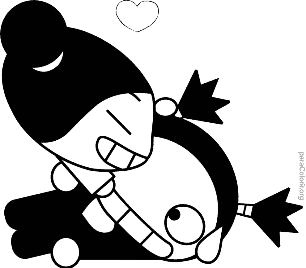 Pucca e Garu Se Abracando