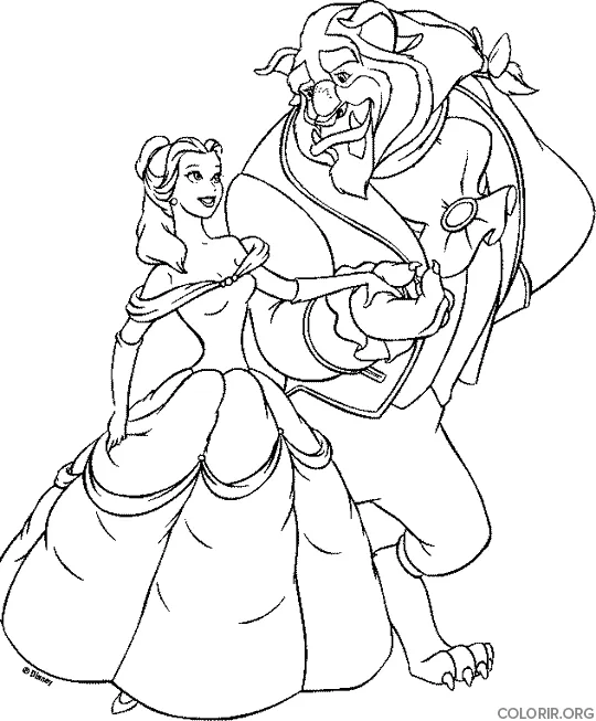 A Bela e a Fera Passeando Juntos