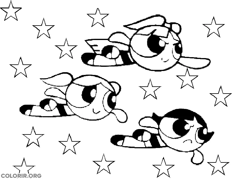 As Meninas Super Poderosas voando