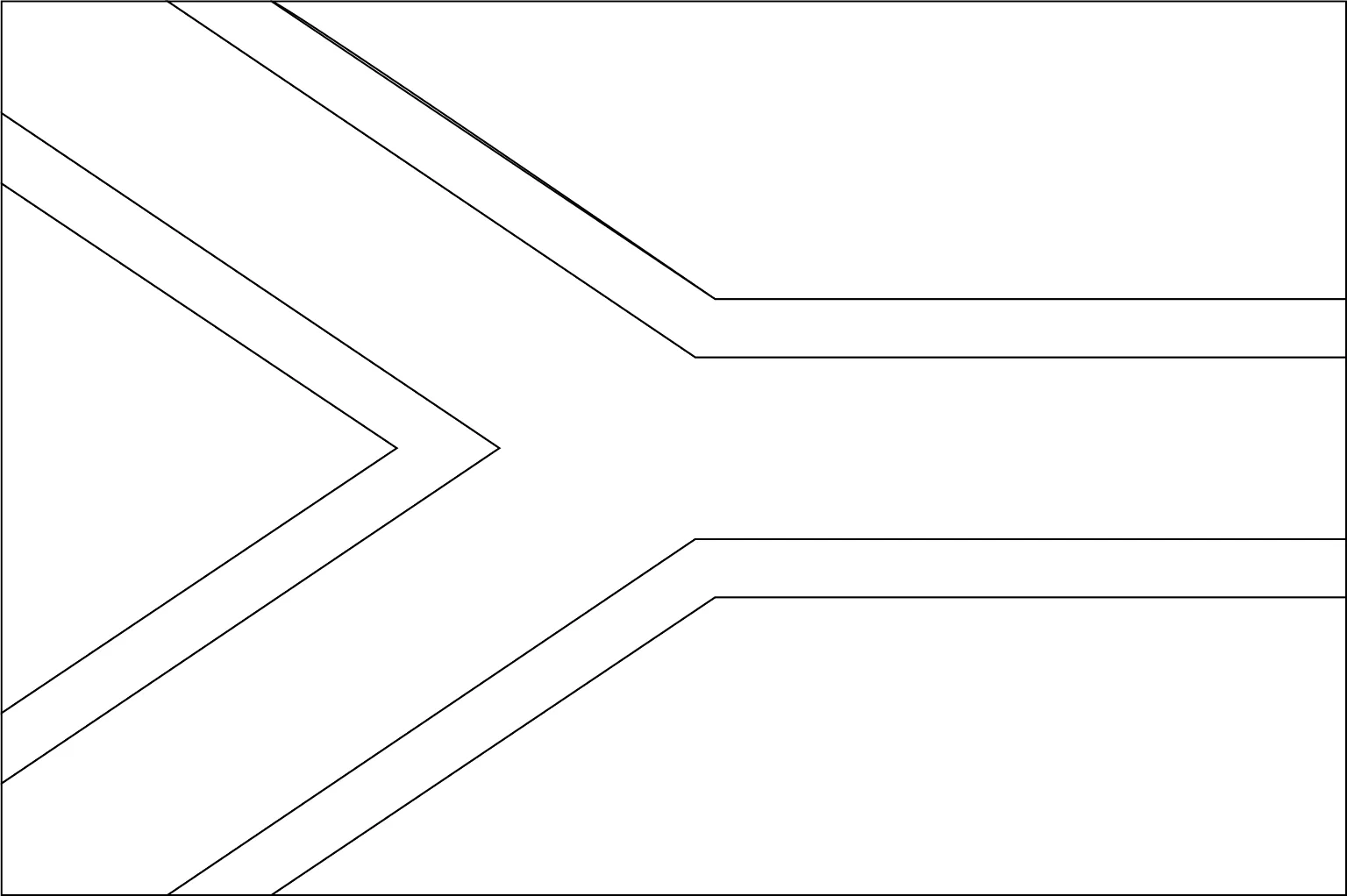 Bandeira da Africa do Sul para colorir