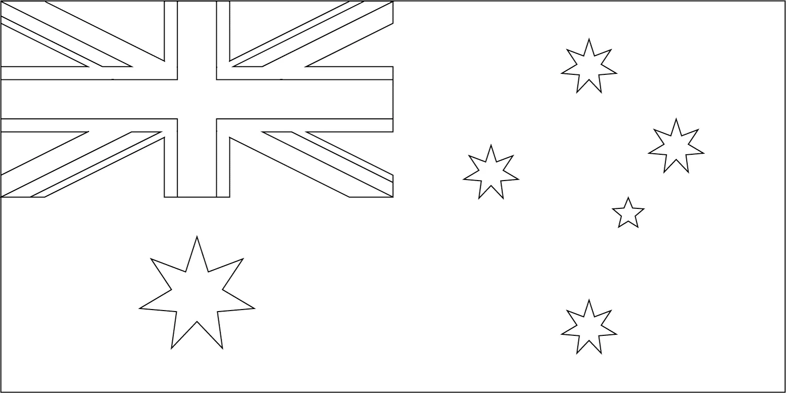 Bandeira da Australia para colorir