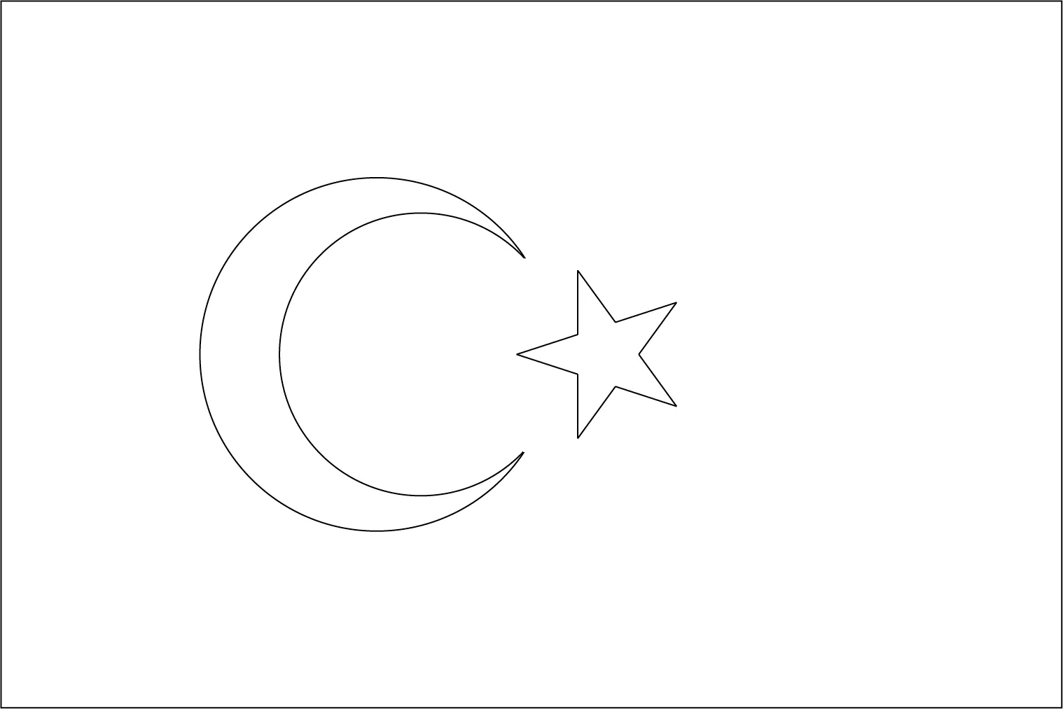 Bandeira da Turquia para colorir