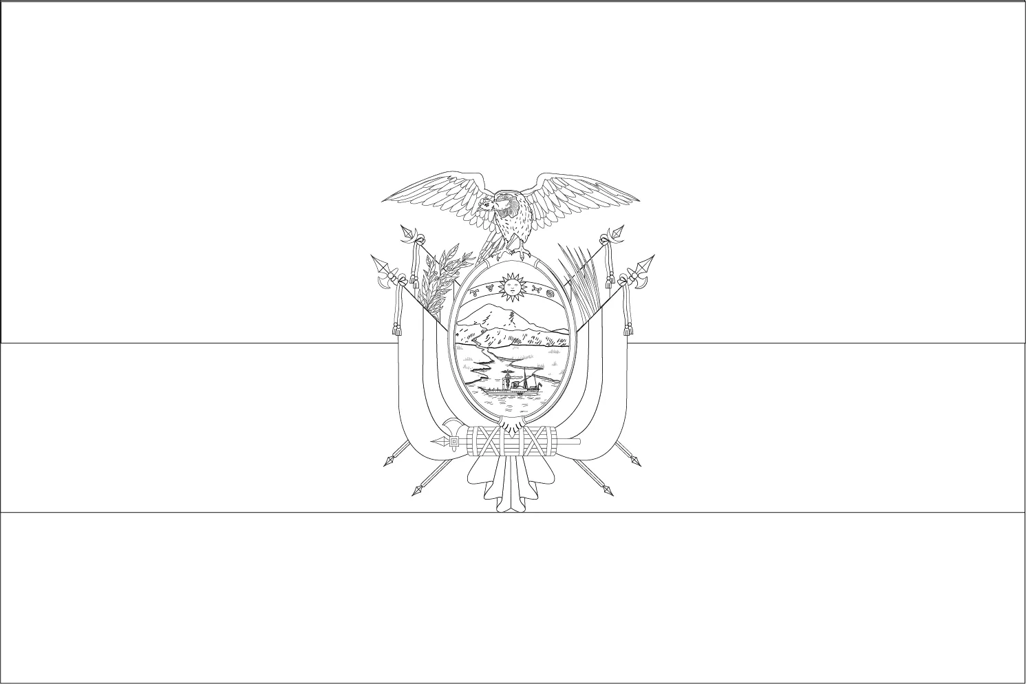 Bandeira do Equador para colorir