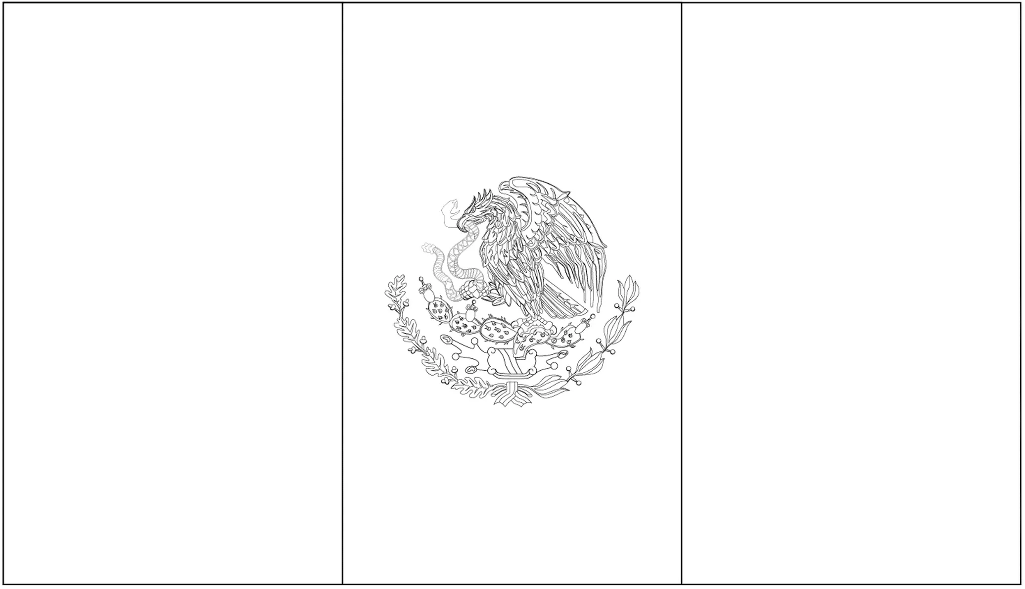 Bandeira do Mexico para colorir
