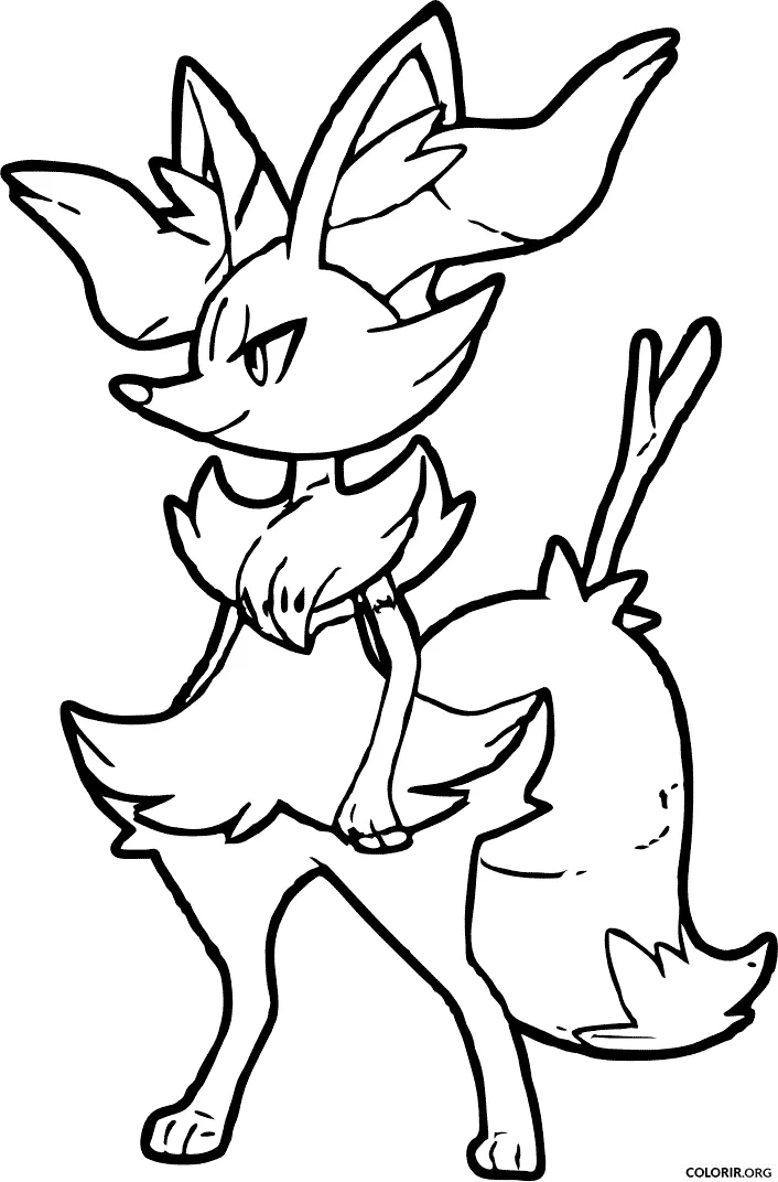 Braixen para colorir