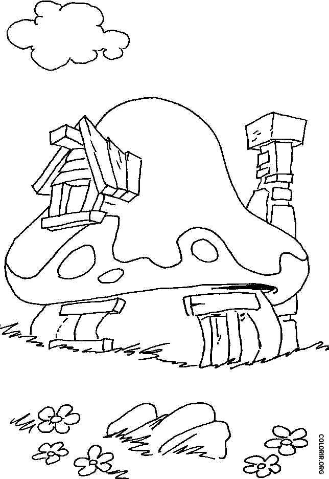 Casa Smurf para colorir