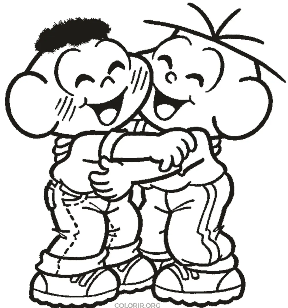 Cascao e Cebolinha Se Abracando