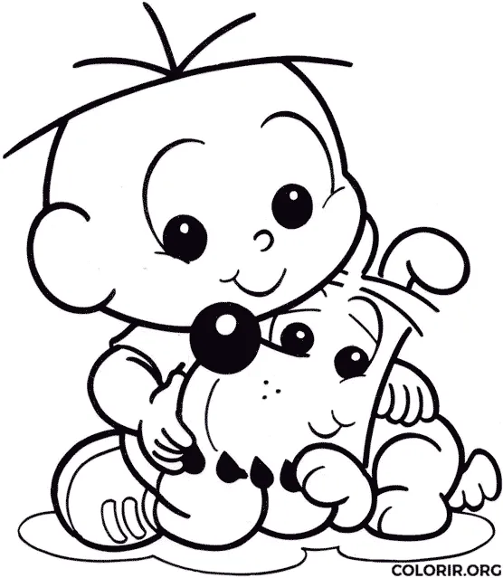 Cebolinha Baby e Bidu para colorir