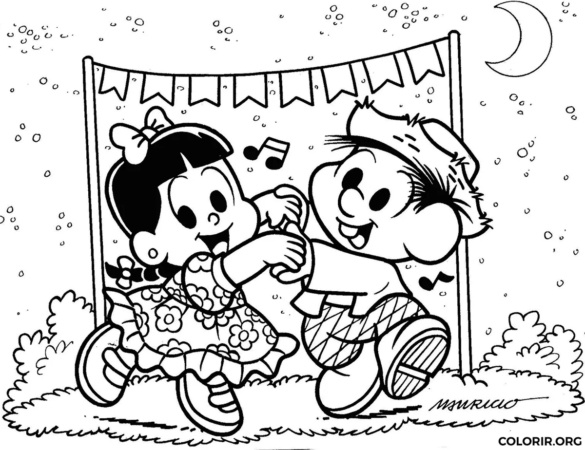 Chico Bento e Rosinha dancando Quadrilha