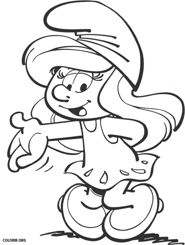 Desenho da Smurfette para colorir