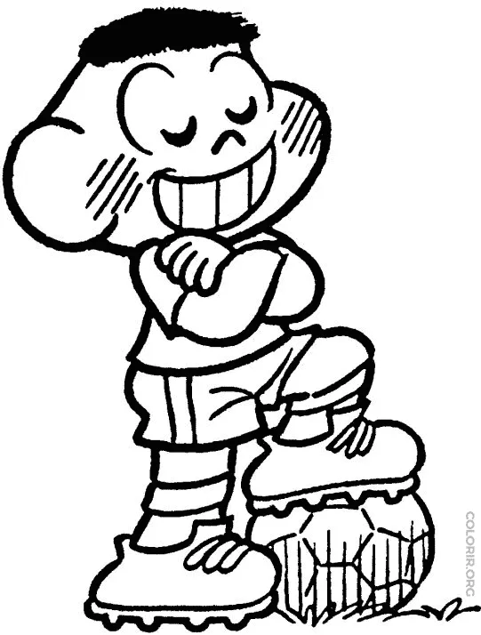 Desenho do Cascao jogando Bola 