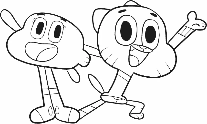 Gumball e Darwin Watterson para colorir