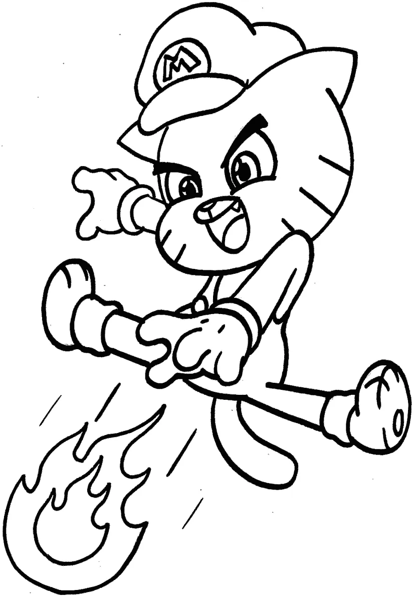 Gumball Fantasiado de Mario