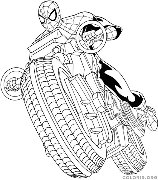 Homem Aranha com sua Motocicleta
