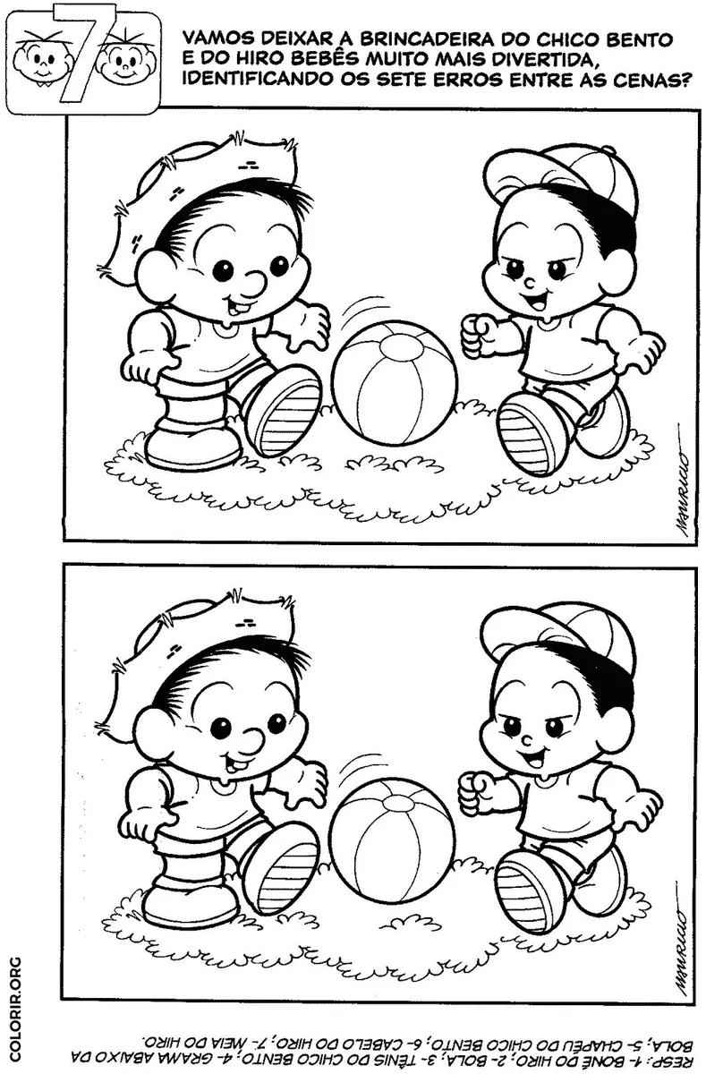 Jogo Dos 7 Erros do Chico Bento jogando Futebol