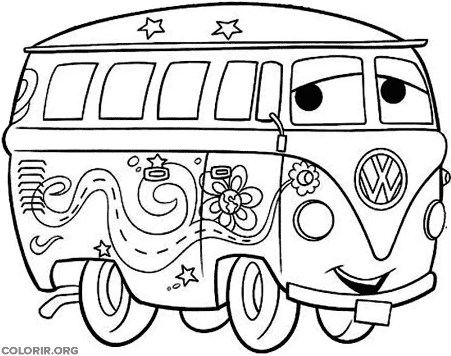 Kombi de Carros para colorir