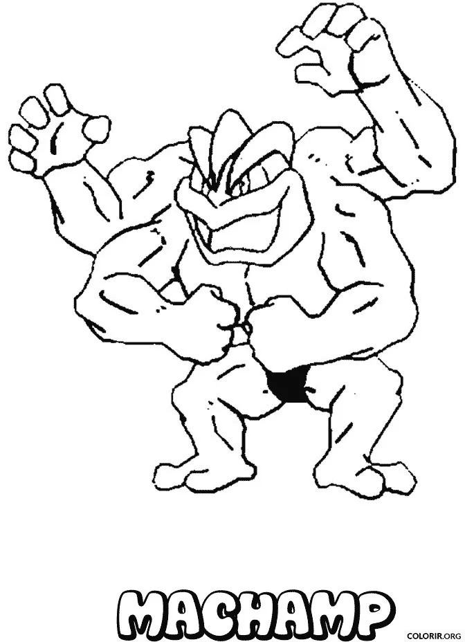 Machamp para colorir