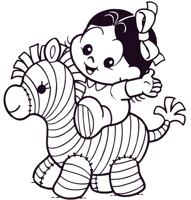 Magali Baby brincando com Cavalinho