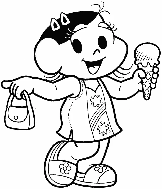 Magali com Sorvete e Bolsa Passeando