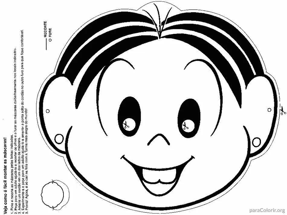 Mascara da Monica para Imprimir