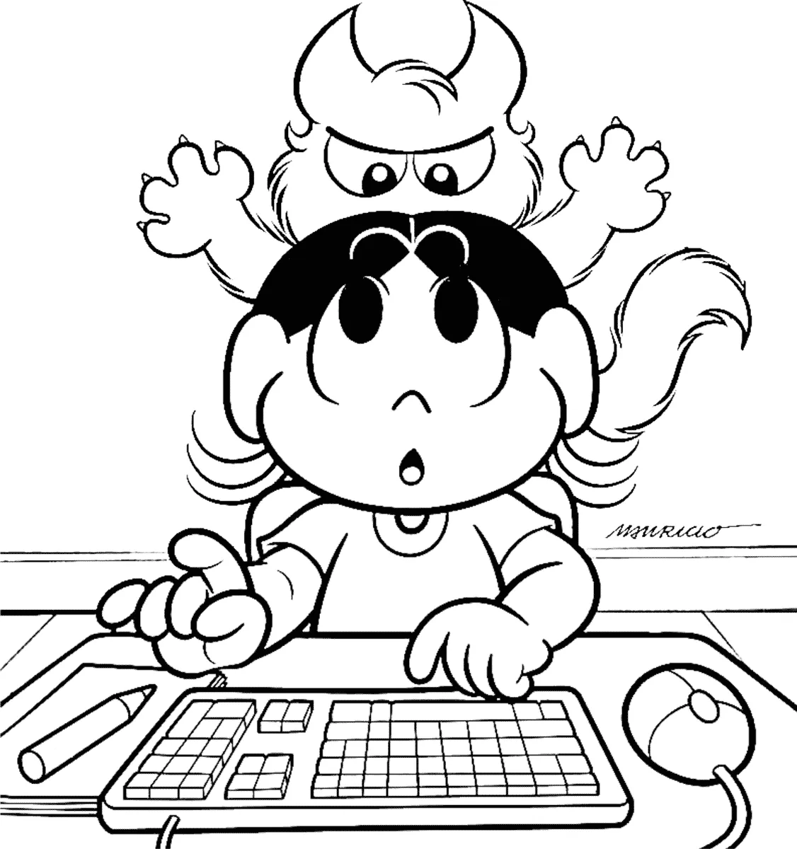 Mingau querendo Atencao de Magali