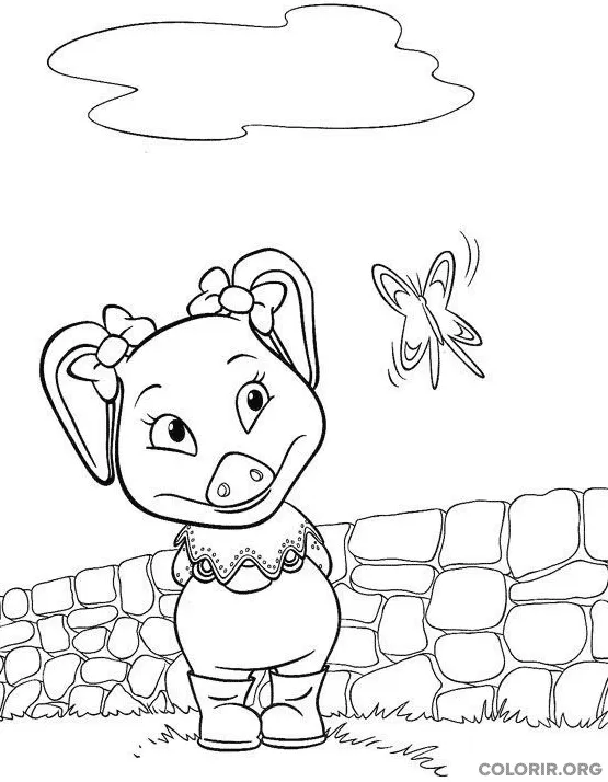 Molly Winks brincando com Borboleta