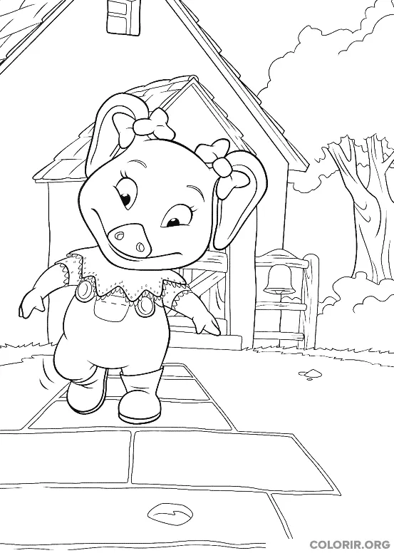 Molly Winks brincando de Amarelinha