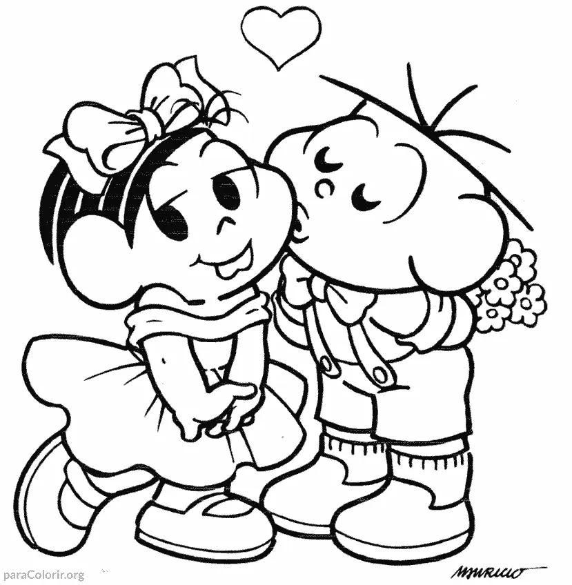 Monica recebendo Beijo do Cebolinha