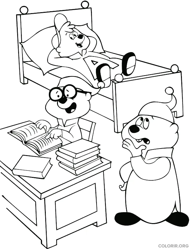 Os Esquilos estudando