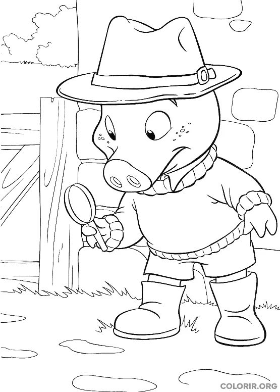 Piggley Winks brincando de Detetive