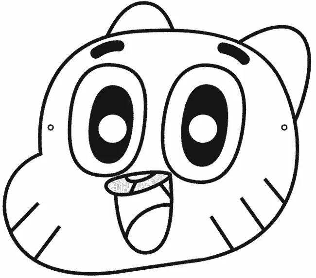 Rosto de Gumball para colorir