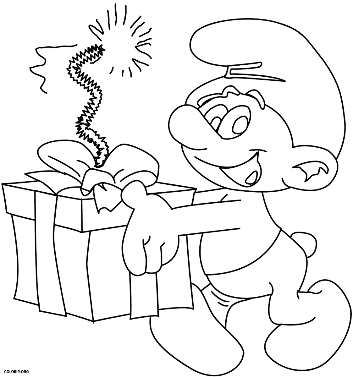 Smurf com Presente de Aniversario