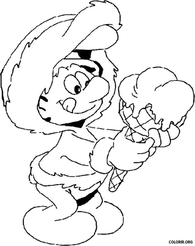 Smurf Tomando Sorvete