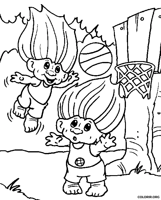 Trolls jogando Basquete