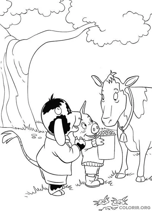 Piggley e Fernandes Alimentando Vaca