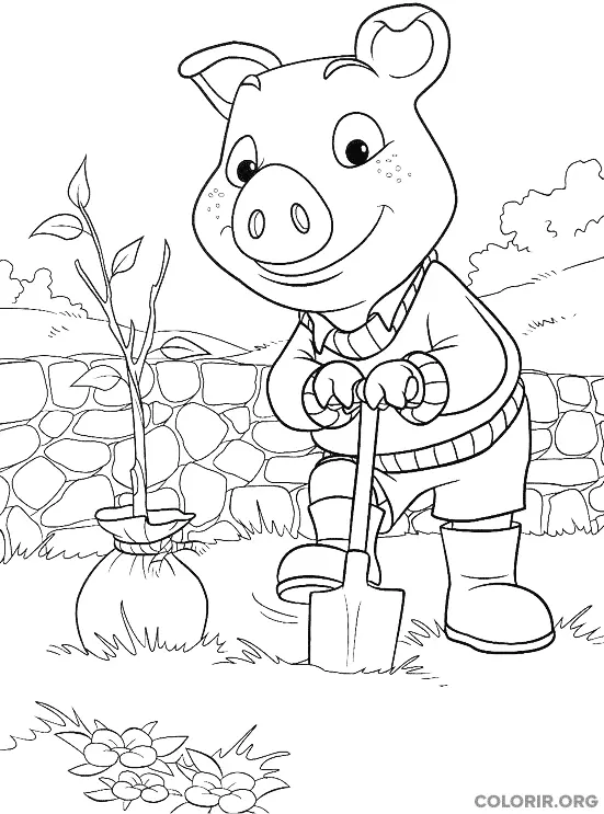 Piggley Winks Plantando Arvore