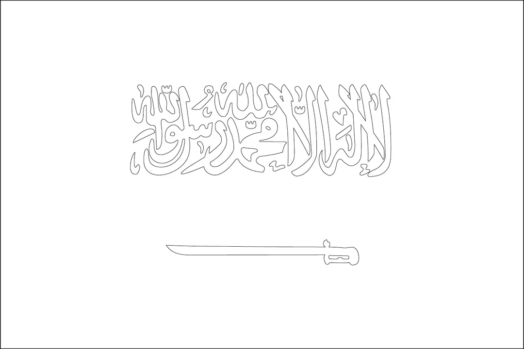 Bandeira da Arabia Saudita para colorir