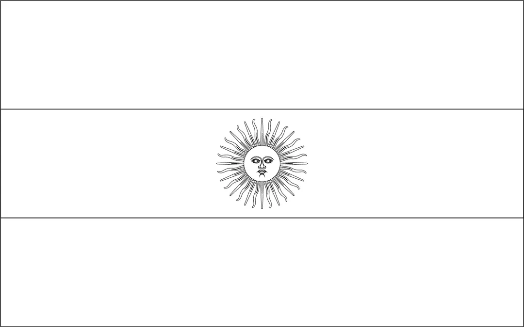 Bandeira da Argentina para colorir