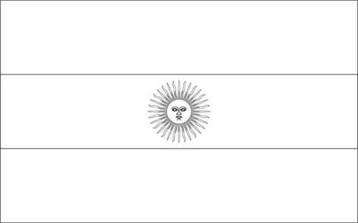 Bandeira da Argentina para colorir