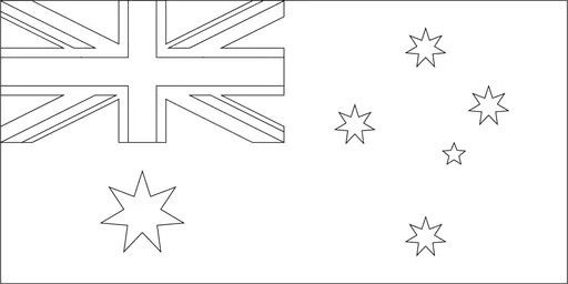 Bandeira da Australia para colorir