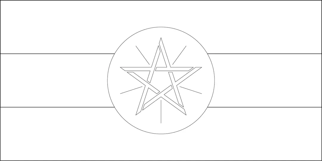 Bandeira da Etiopia para colorir