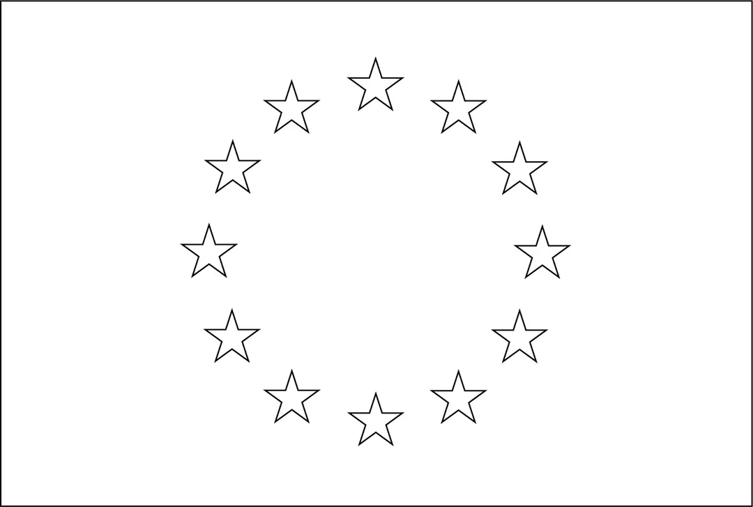 Bandeira da Uniao Europeia para colorir