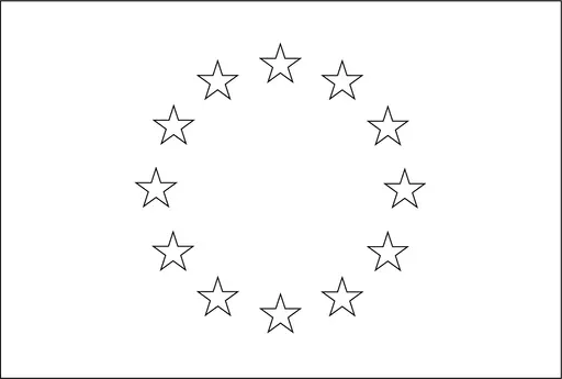Bandeira da Uniao Europeia para colorir