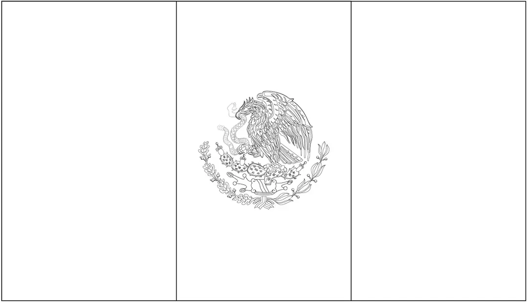 Bandeira do Mexico para colorir