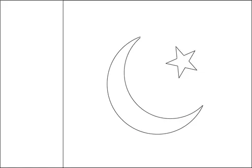 Bandeira do Paquistao para colorir