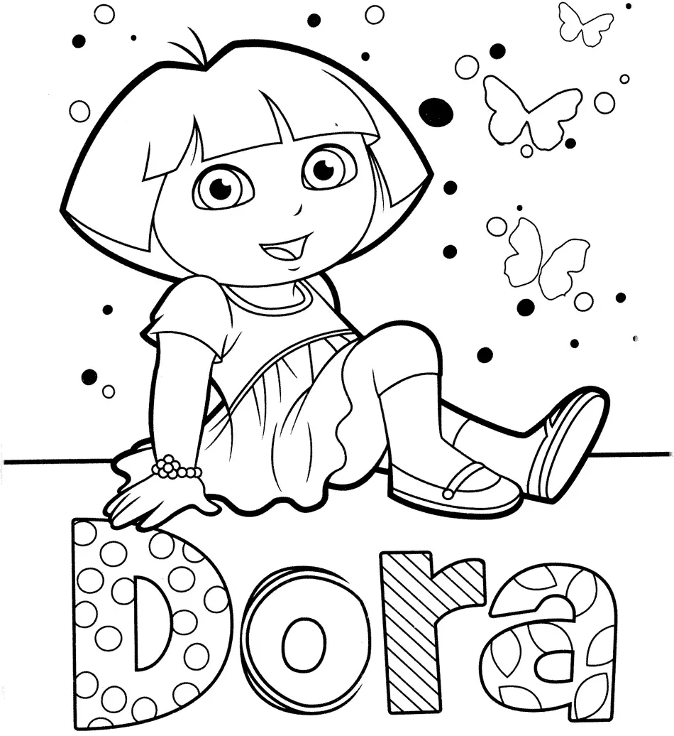 Desenho da Dora para colorir