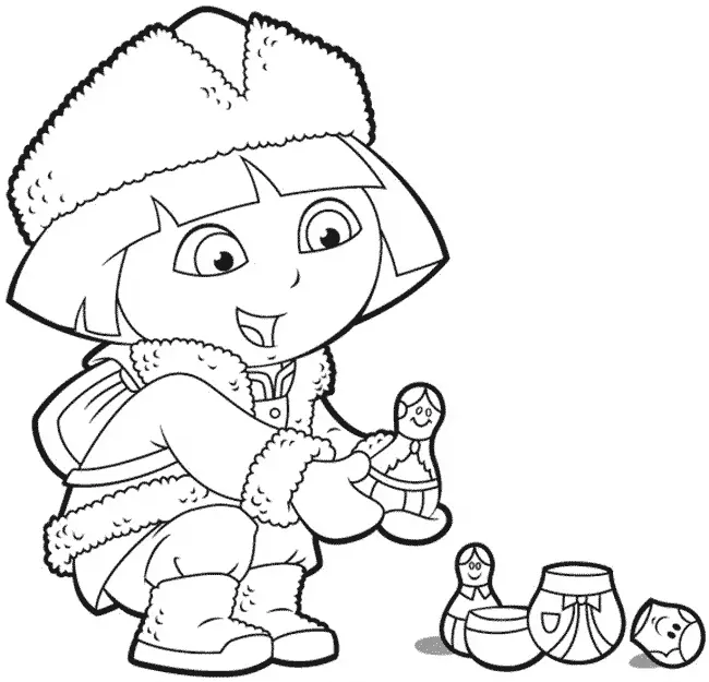 Dora brincando com Bonecas Russas